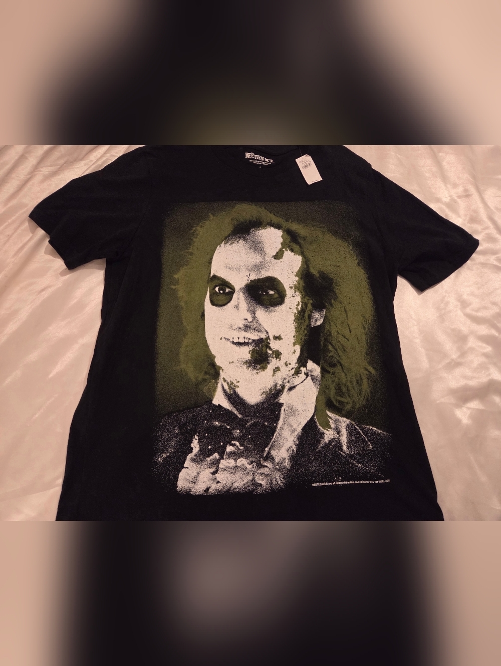 Beetlejuice Movie Graphic Tee Black Unisex Large NWT Halloween Horror